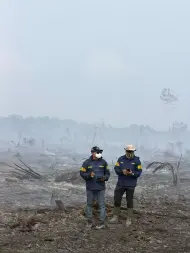 Bakar Lahan di Area HGU PT TKWL, 2 Warga Bengkalis Jadi Tersangka Karhutla