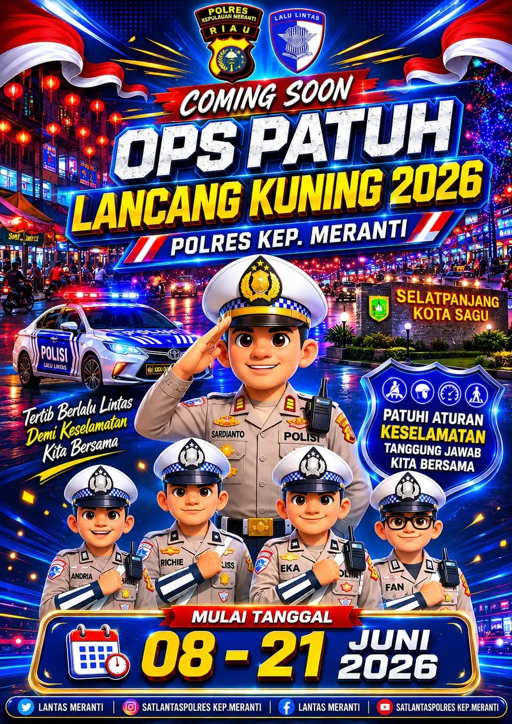 Catat! Delapan Pelanggaran Ini Jadi Sasaran Operasi Patuh Lancang Kuning 2026 di Meranti