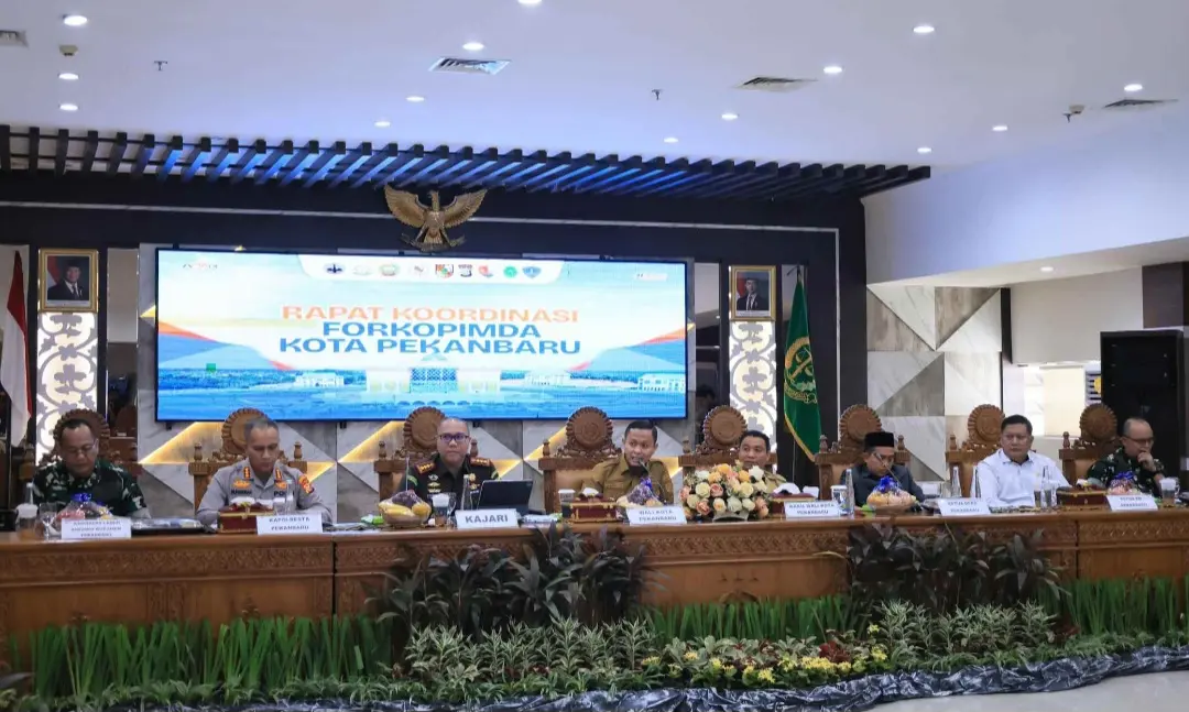 Di Rakor Forkopimda, Wali Kota Pekanbaru Bahas Keamanan Kota dan Potensi Banjir