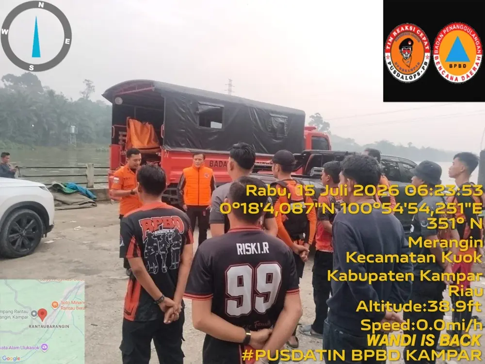 Diduga Aksi Standing di Jembatan, Pemuda Kuok Terjatuh ke Sungai Kampar dan Masih Dicari