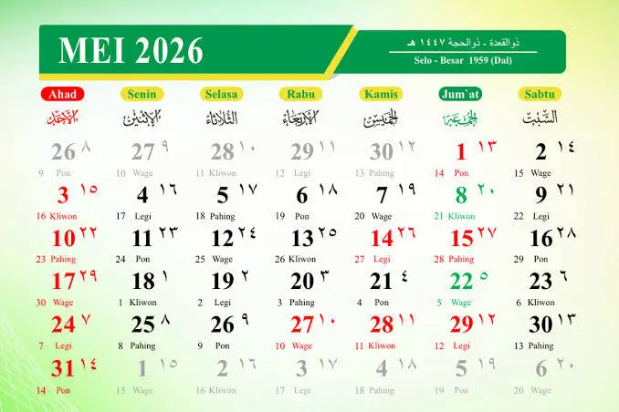 Dimulai Besok! Banyak Libur Panjang Selama Bulan Mei 2026, Kemana Liburan Anda