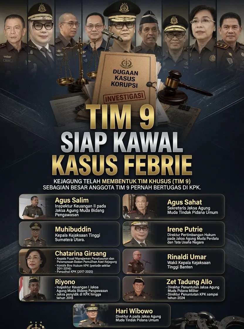 Kejagung Bentuk Tim 9 Tangani Kasus Eks Jampidsus, Mayoritas Pernah di KPK, Ini Nama-namanya