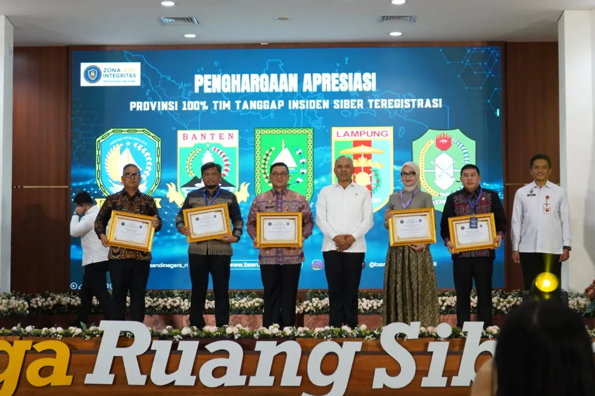 Komit Keamanan Siber, Pemprov Riau Dianugerahi Penghargaan dari Badan Siber dan Sandi Negara