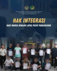 Lapas Pasir Pangaraian Berikan Hak Integrasi Kepada Warga Binaan yang Memenuhi Syarat