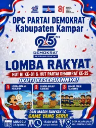 Lomba Rakyat Demokrat Kampar Meriah, Warga Tumpah Ruah Rayakan HUT RI dan 25 Tahun Partai Demokrat