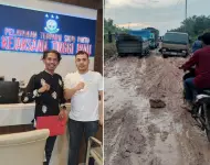 Miris! Daerah Penghasil Ribuan Barel Minyak, Jalan Menuju Kantor Camat Tapung Hulu Justru 'Hancur Lebur'