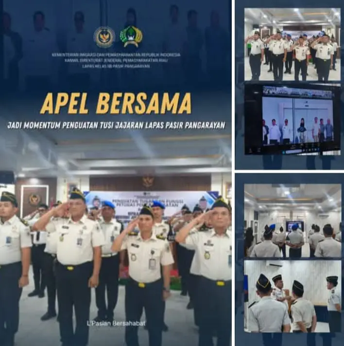 Perkuat Disiplin Jajaran, Lapas Pasir Pangaraian Ikuti Apel Bersama dan Tekankan Integritas