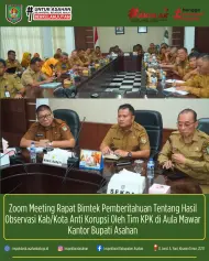 Perkuat Integritas Daerah, Inspektorat Asahan Ikuti Rapat Persiapan Program Antikorupsi Bersama KPK