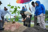 Pimpin Penanaman 5.050 Bibit di Jalur Mempura-Dayun, Bupati Afni Ajak Warga Rawat Pohon