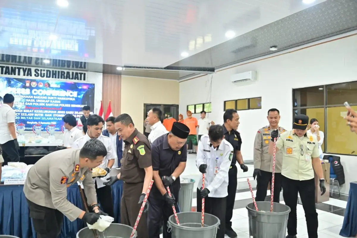 Polres Bengkalis Gagalkan Peredaran Sabu 30 Kg dan 122 Ribu Ekstasi