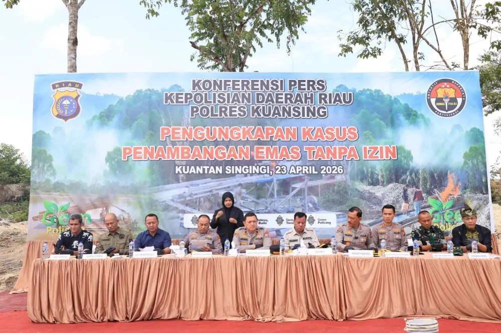 Tegas! Tak Main-main, Polisi Musnahkan 1.167 Rakit Tambang Emas Ilegal di Kuansing