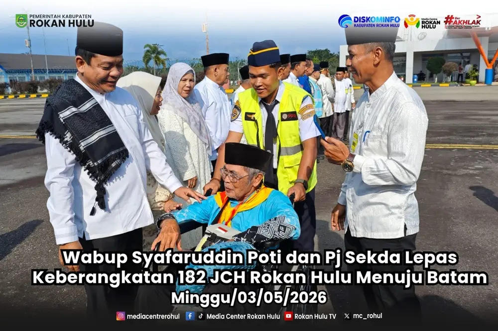 Wabup Syafaruddin Poti Lepas 182 JCH Rokan Hulu Kloter 12 ke Batam