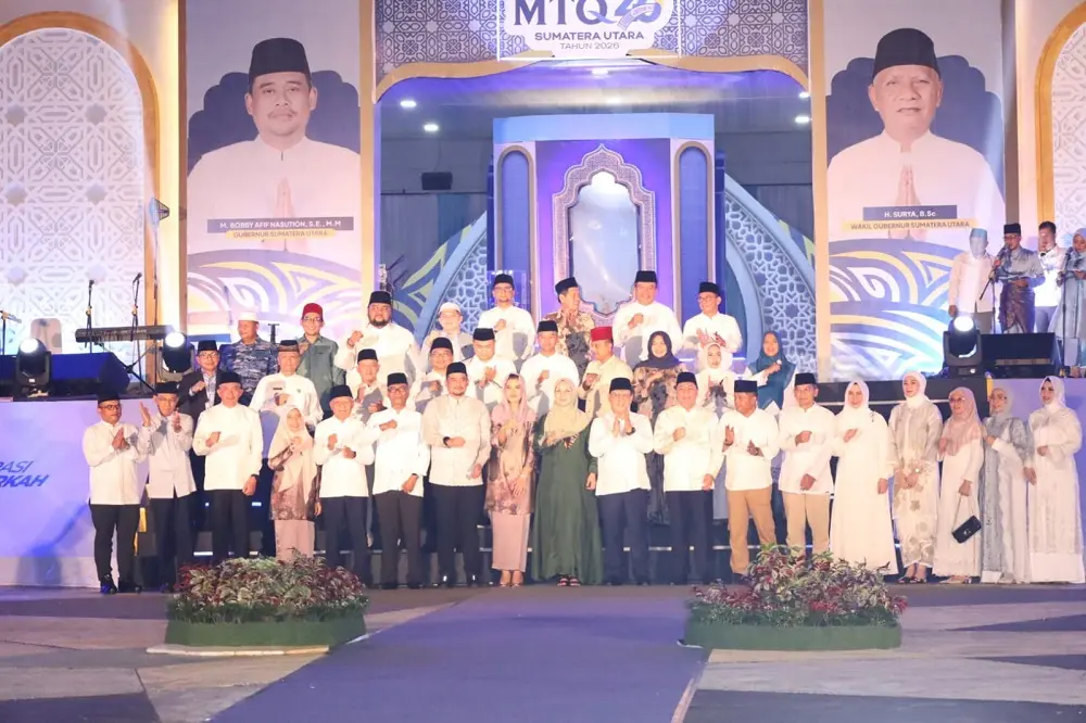 Wamenag RI dan Gubernur Bobby Nasution Resmi Buka MTQ Sumut ke-40 di Astaka Pancing