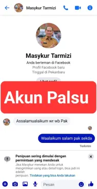 Waspada! Akun FB Palsu Catut Nama Plh Sekdako Pekanbaru