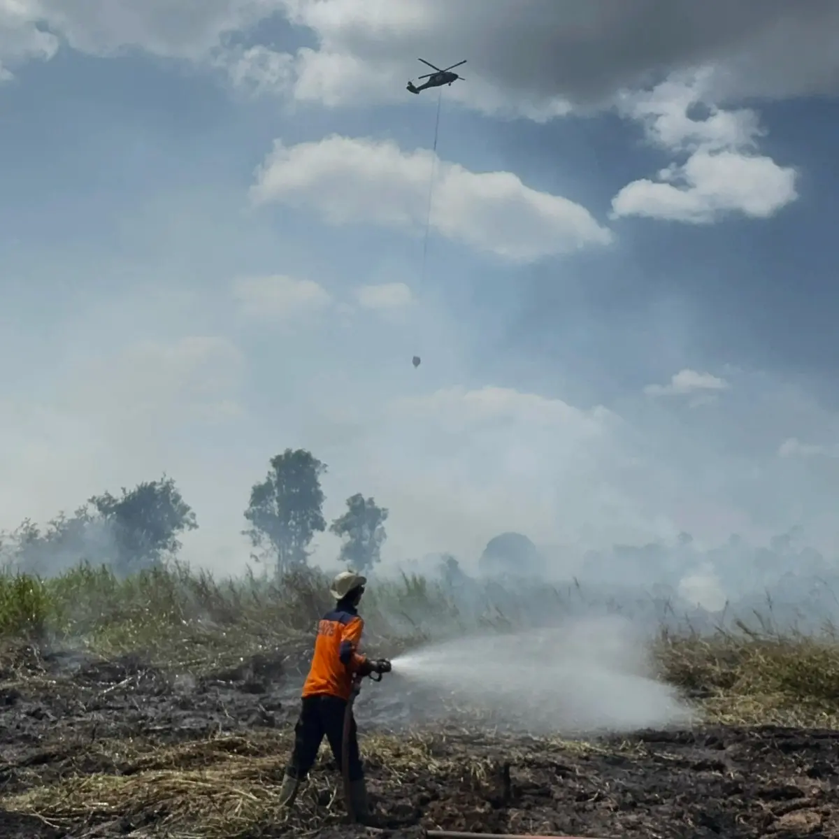 123 Titik Api di Riau, Forkopimda Langsung Gelar Patroli Udara Pantau Karhutla