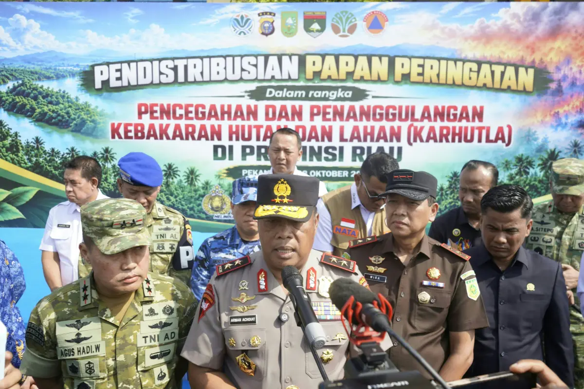 65 Tersangka Karhutla, Polda Riau Pasang 260 Papan Peringatan di Lokasi Bekas Karhutla