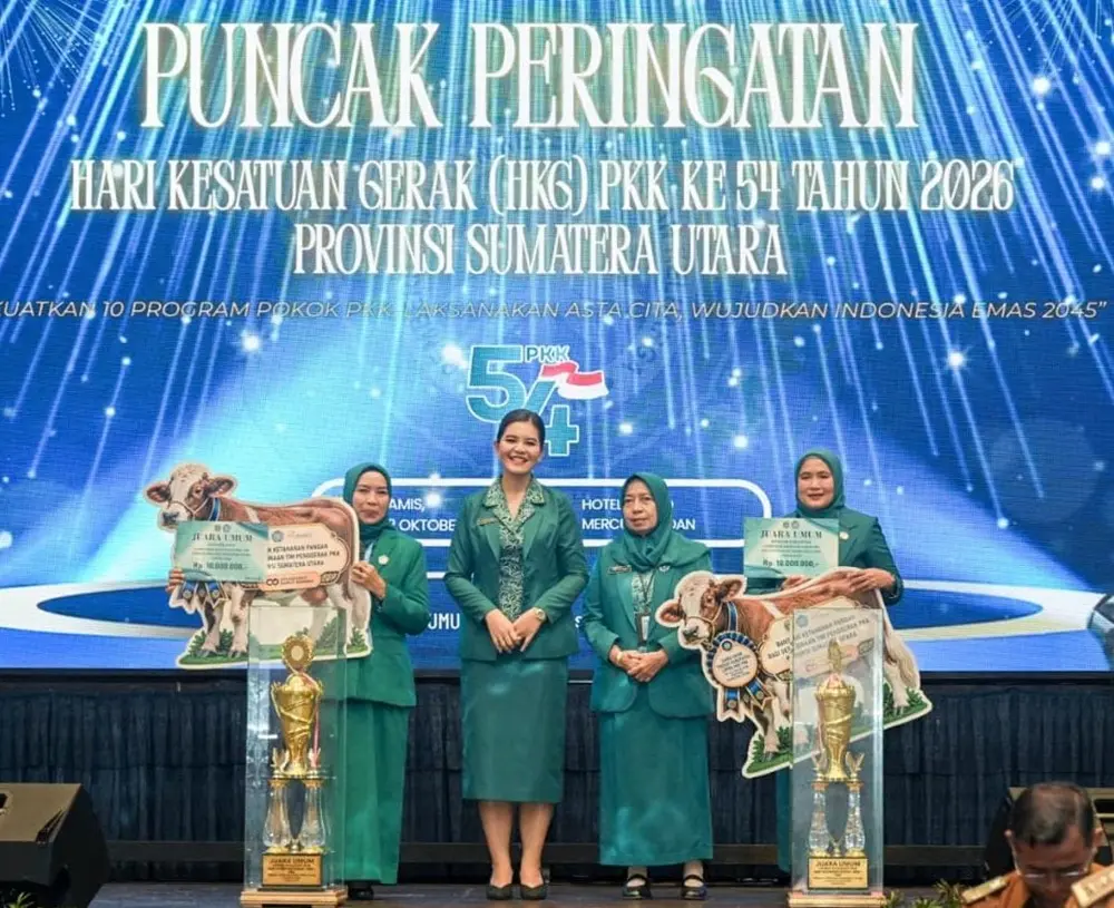 Borong 5 Trofi Utama, TP PKK Asahan Sukses Sabet Juara Umum HKG PKK ke-54 Sumut