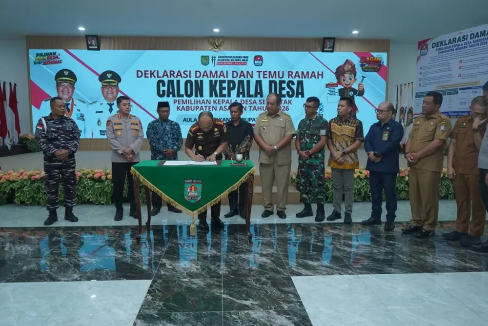 Bupati Asahan dan 128 Calon Kades Teken Komitmen Pilkades Damai 2026