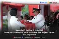 Di Bawah Langit Senja, Bupati Anton Pimpin Penurunan Bendera HUT ke-81 RI di Rokan Hulu