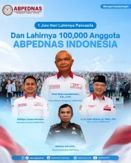 Dihadiri Jaksa Agung Muda Intelijen, ABPEDNAS Cetak Sejarah Raih 100 Ribu Anggota Bertepatan Hari Lahir Pancasila 2026