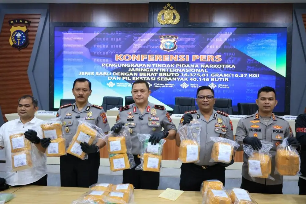Dikendalikan Napi Nusakambangan, Polres Bengkalis Gagalkan Penyelundupan Sabu 15 Kg dan 40 Ribu Ektasi
