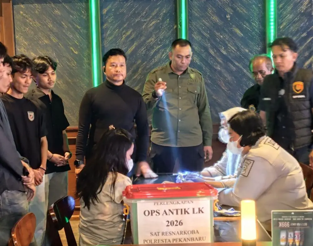 Dini Hari, Satnarkoba Polresta Pekanbaru Razia Tempat Hiburan Malam, Satu Orang Positif