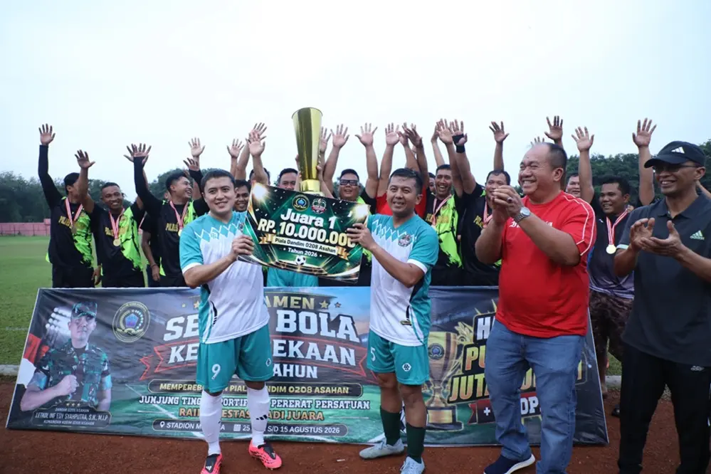 FC Polres Asahan Sabet Juara Piala Dandim 0208, Dandim Cetak Quattrick di Laga Eksibisi