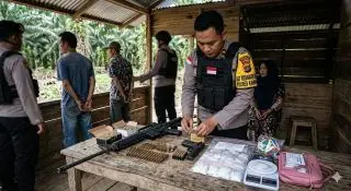 Gawat! Berbekal Senjata Api Laras Panjang, Bandar Narkoba Melawan Saat Ditangkap di Kampar
