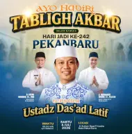 Hadirkan Ustadz Das'ad Latif, Tabligh Akbar HUT ke-242 Pekanbaru Targetkan Rekor MURI Mengaji