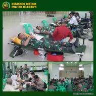 HUT ke-67 Korem 031/WB, Kodim 0313/KPR Gelar Donor Darah dan Baksos