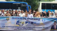 Kadisdik Asahan Resmi Lepas Tim Kesenian ke Pekan Raya Sumut ke-50 di Medan