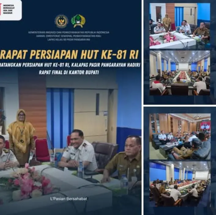 Kalapas Pasir Pangaraian Hadiri Rapat Final Persiapan HUT ke-81 RI di Kantor Bupati