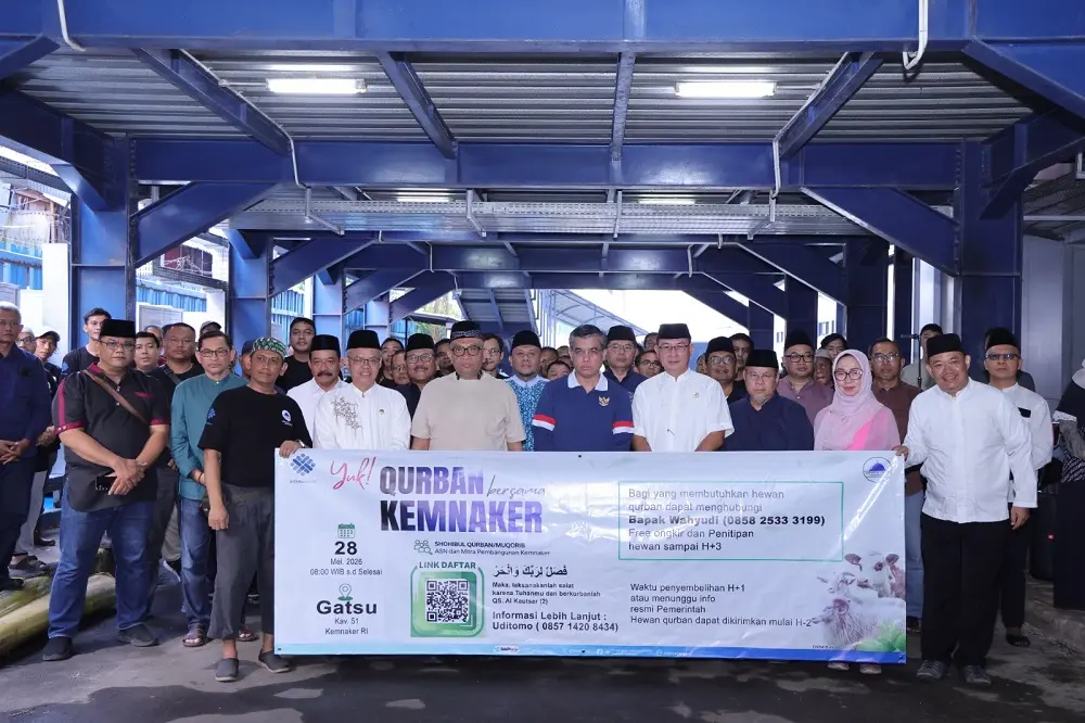 Kemnaker Berbagi, Kemnaker Peduli Himpun 93 Hewan Kurban