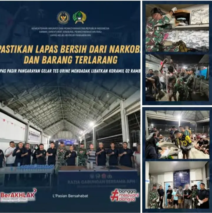 Lapas Pasir Pangarayan Gelar Razia Kamar dan Tes Urine Mendadak
