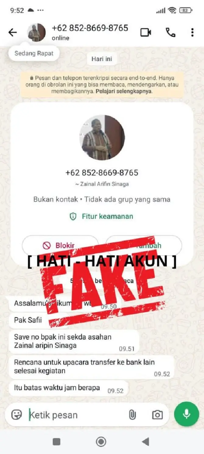 Manipulasi Profil Digital: Pemkab Asahan Rilis Peringatan Terkait Aksi Penipuan Catut Nama Sekda