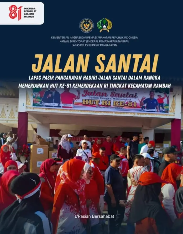 Mempererat Sinergi, Lapas Kelas IIB Pasir Pangarayan Meriahkan Jalan Santai Kemerdekaan