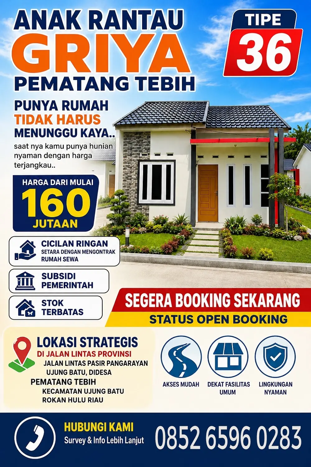 Miliki Rumah Impian dengan Cicilan Ringan, Griya Pematang Tebih Hadir Jadi Solusi Hunian Nyaman di Rokan Hulu