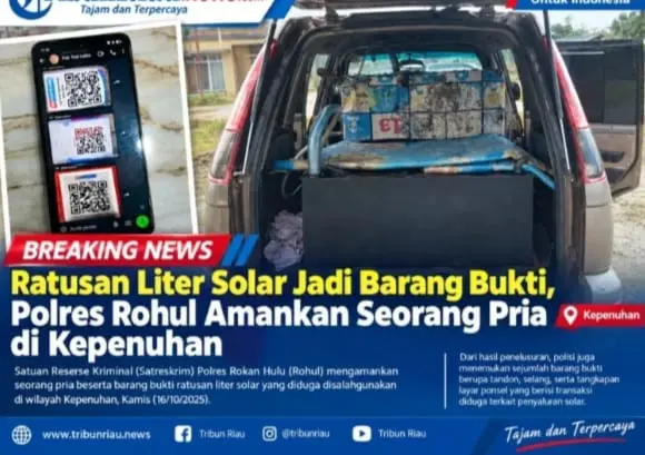 Modifikasi Tangki dan Pakai Barcode Ganda, Polres Rohul Ringkus Pelaku Penyelundupan 700 Liter Solar Subsidi