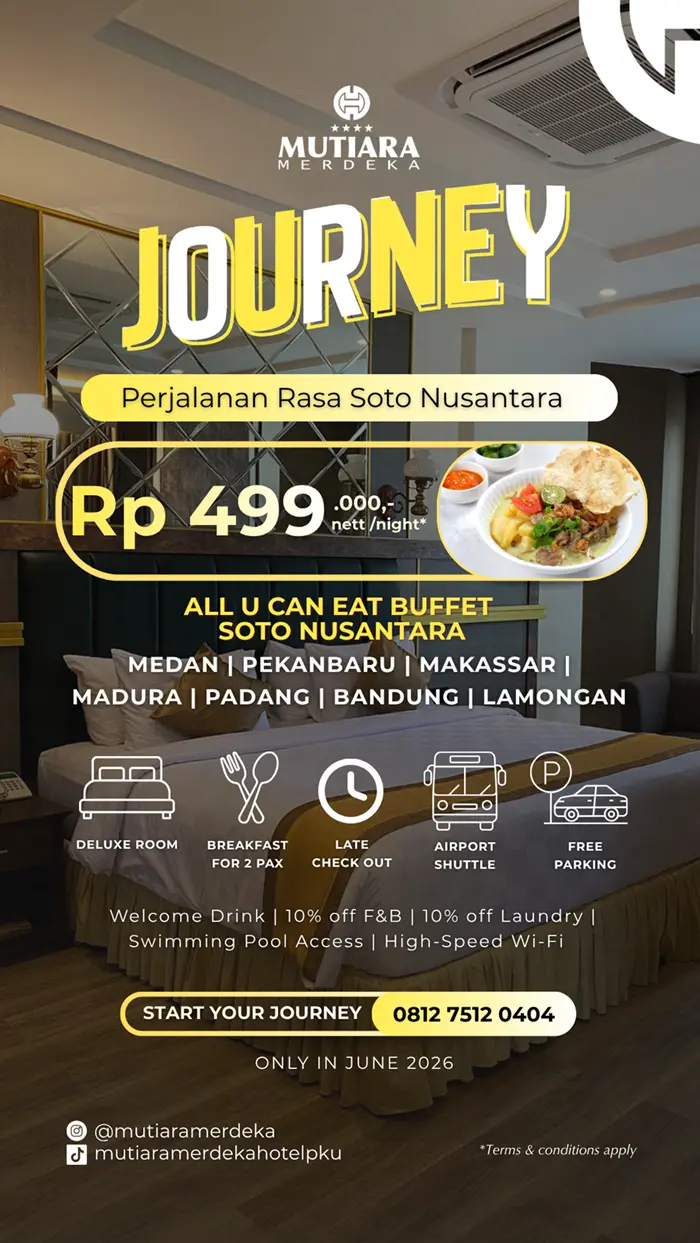 Mutiara Merdeka Hotel Manjakan Tamu Lewat Paket Staycation "Journey" dan All You Can Eat Soto Nusantara