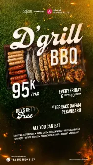 Thumbnail Nikmati Jumat Malam Lebih Seru Bersama D'Grill BBQ All You Can Eat   di Hotel Dafam Pekanbaru