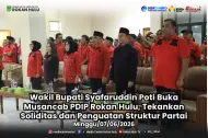 Penguatan Akar Rumput, Syafaruddin Poti Buka Musancab PDIP Rokan Hulu, Tekankan Soliditas Struktur Partai