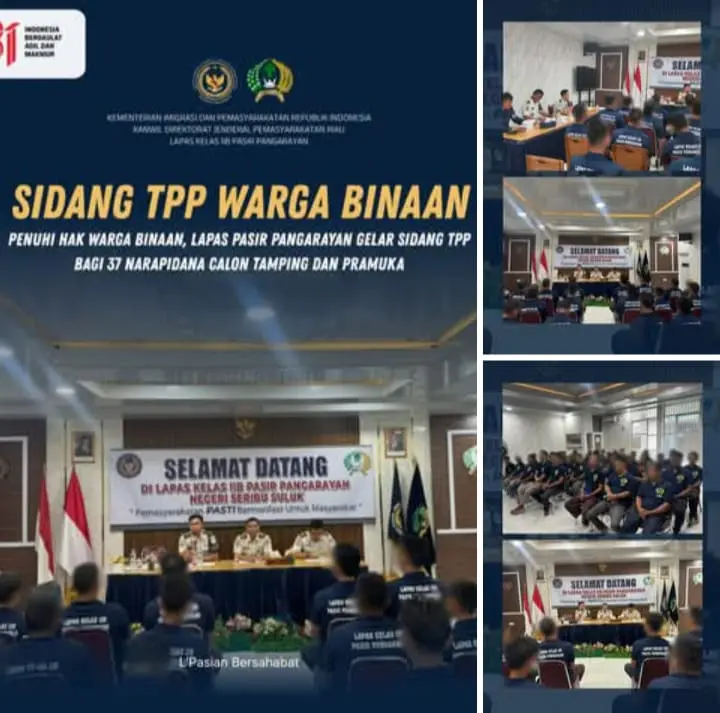 Penuhi Hak Warga Binaan, Lapas Pasir Pangarayan Gelar Sidang TPP Bagi 37 Narapidana Calon Tamping dan Pramuka