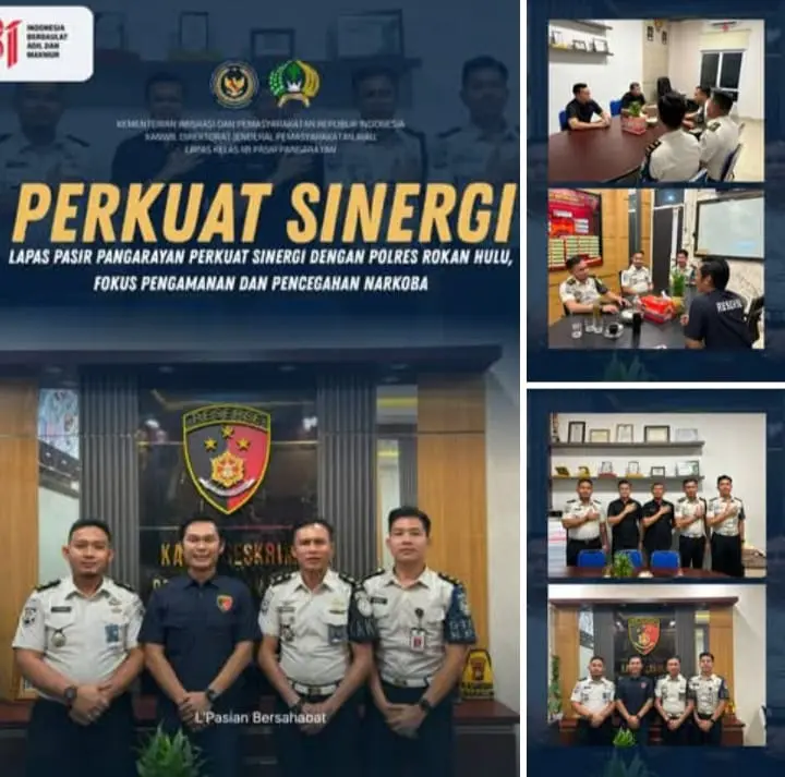 Perkuat Keamanan dan Cegah Narkoba, Lapas Pasir Pangarayan Sambangi Polres Rokan Hulu