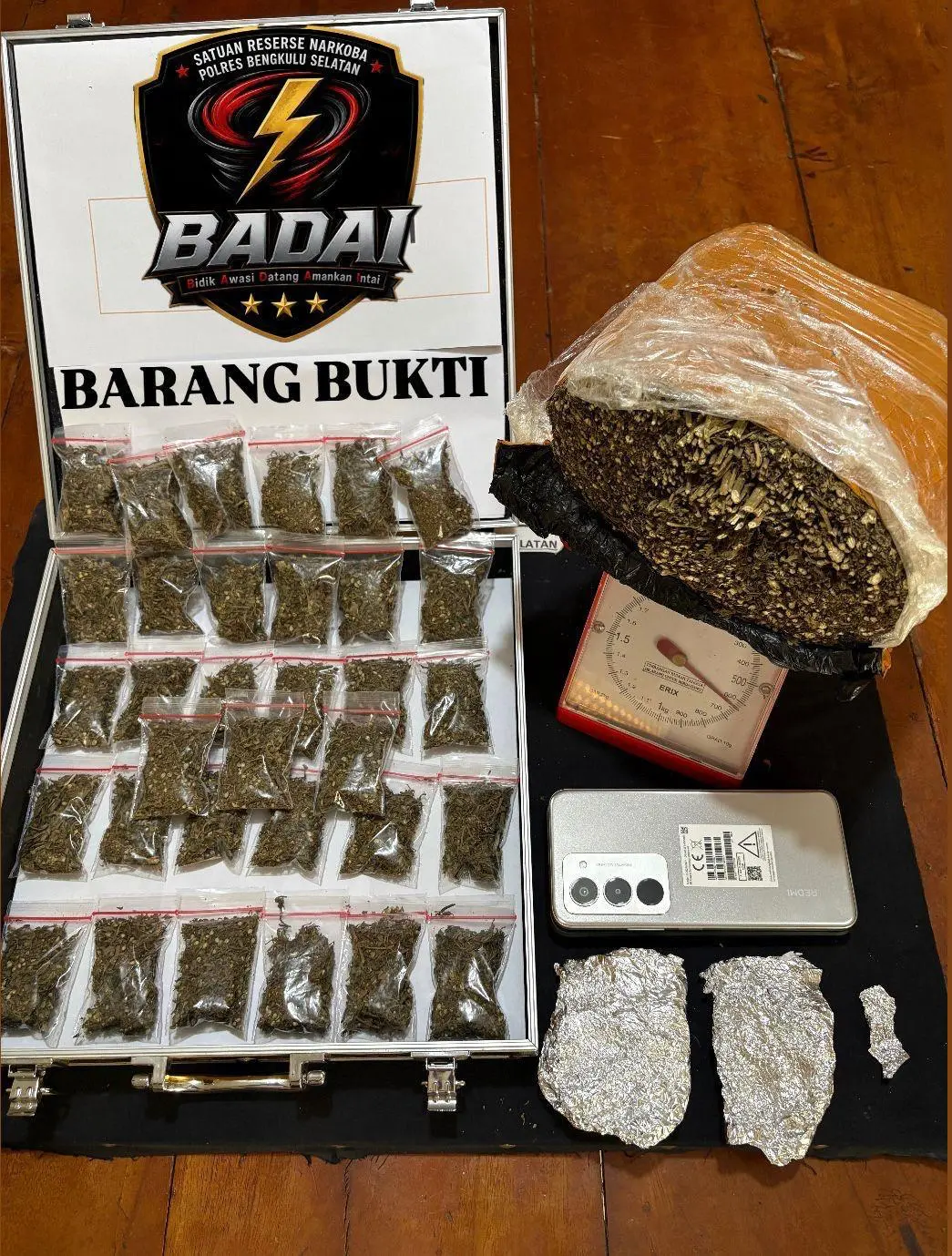 Polres Bengkulu Selatan Bongkar 3 Kasus Ganja, Sita Setengah Kilogram dari Tangan Mahasiswa