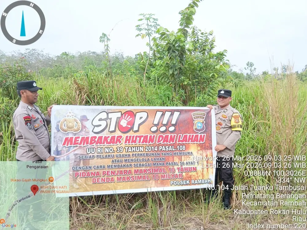 Polsek Rambah Pastikan Wilayah Hukum Bebas Titik Api Lewat Patroli Rutin