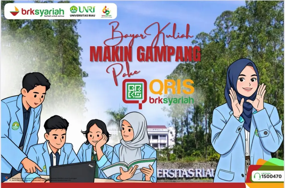 QRIS BRK Syariah Permudah Seluruh Pembayaran di Universitas Riau, dari PMB hingga Yudisium