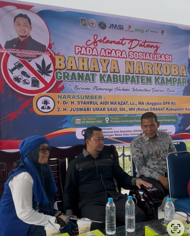 Syahrul Aidi Kunjungi Sekretariat JMSI Kampar, Apresiasi Sinergi Edukasi Bahaya Narkoba
