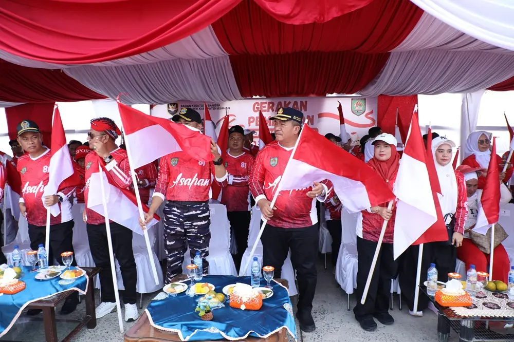 Tegaskan Laut Bagian dari Indonesia, Pemkab Asahan Kibarkan Dua Bendera 50 Meter di Bagan Asahan Panton