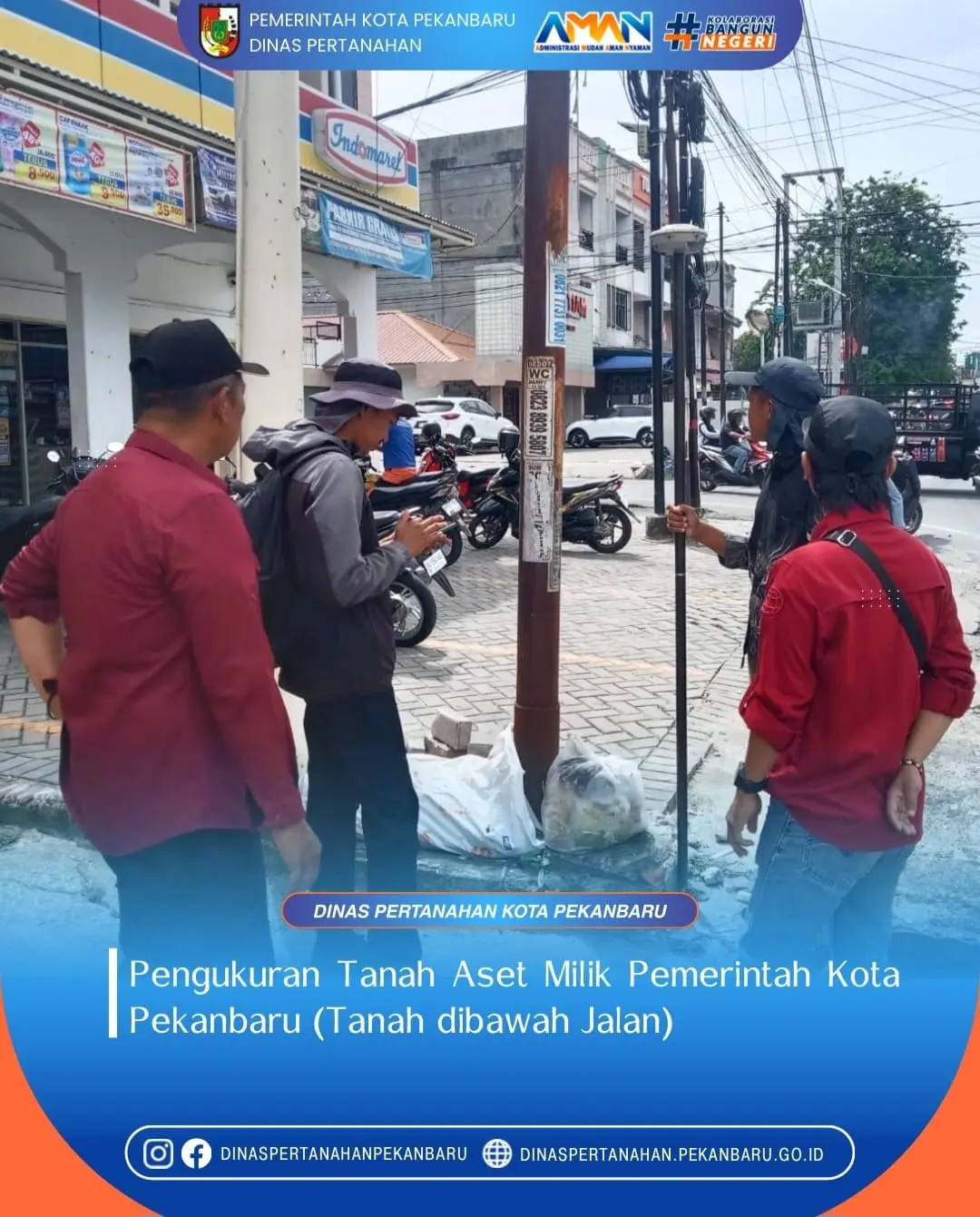 Turun Lansung, Dinas Pertanahan Pekanbaru Ukur Tanah Aset Pemko di Payung Sekaki