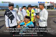 Wabup Syafaruddin Poti Lepas 182 JCH Rokan Hulu Kloter 12 ke Batam